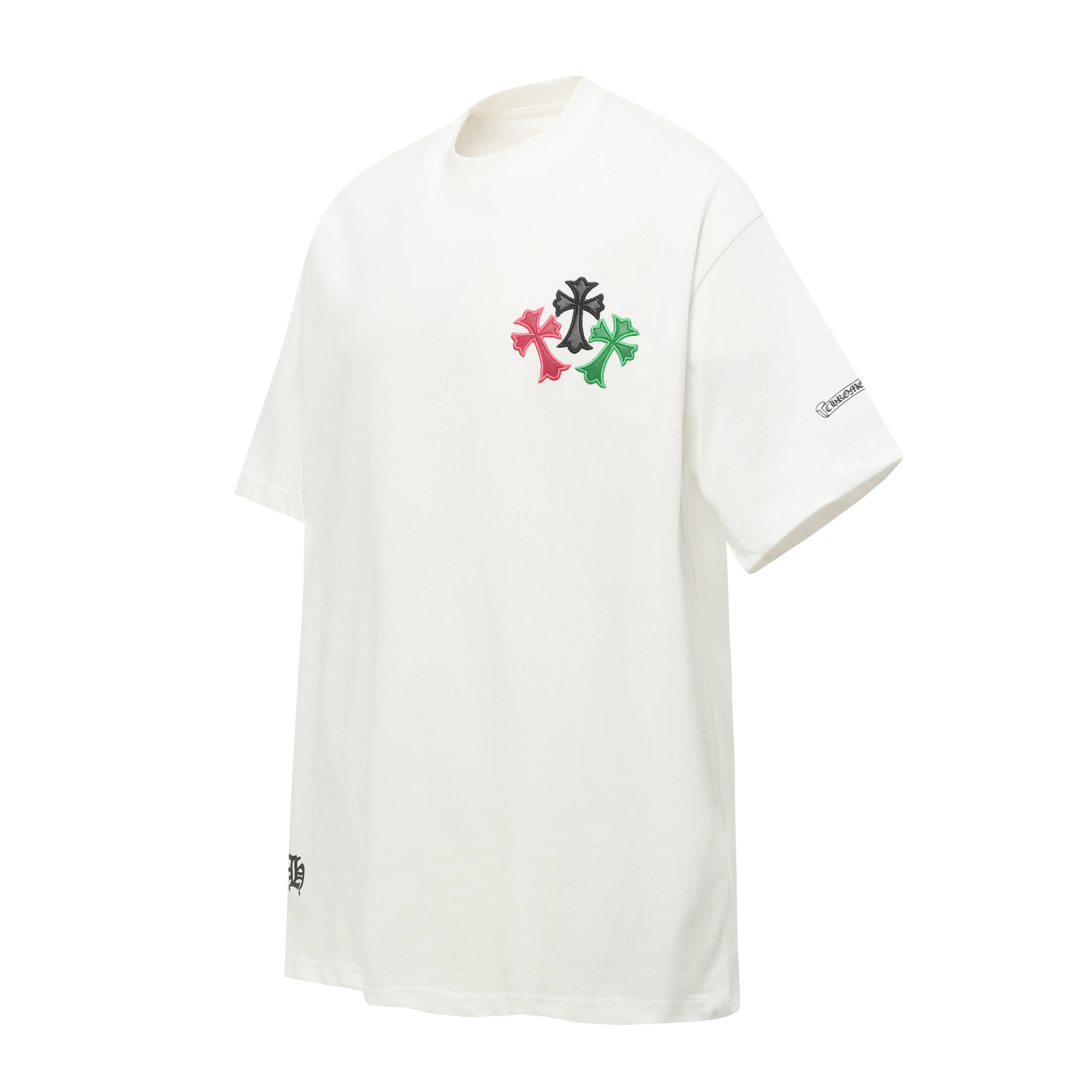 P190 Chrome Hearts CH Chrome Hearts Colorful Cross✝️Applied leather embroidered horseshoe short-sleeved T-shirt. Use imported Tajima machine embroidery. Correct configuration. Black 2025 Chrome Hearts authentic packaging. 280 grams of custom-dyed double yarn cotton. Large version. Loose and stylish. Different from lower versions, slim and long version, upper body and hips. 100% commitment: top quality. Not fast food. Highest version on the market. Top quality - different from ordinary versions on the market. If you care about quality. You must also respect the price. Absolutely zero after-sales service. The return rate so far is 0. It’s hard not to love the style. - 280g custom-dyed double yarn fabric. - Correct high-density main mark, washed tag, hand-sewn.